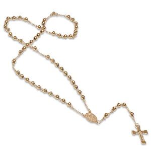 STEELTIME
Unisex 18K Gold Plated Stainless Steel Beaded Classic Rosary Necklace
